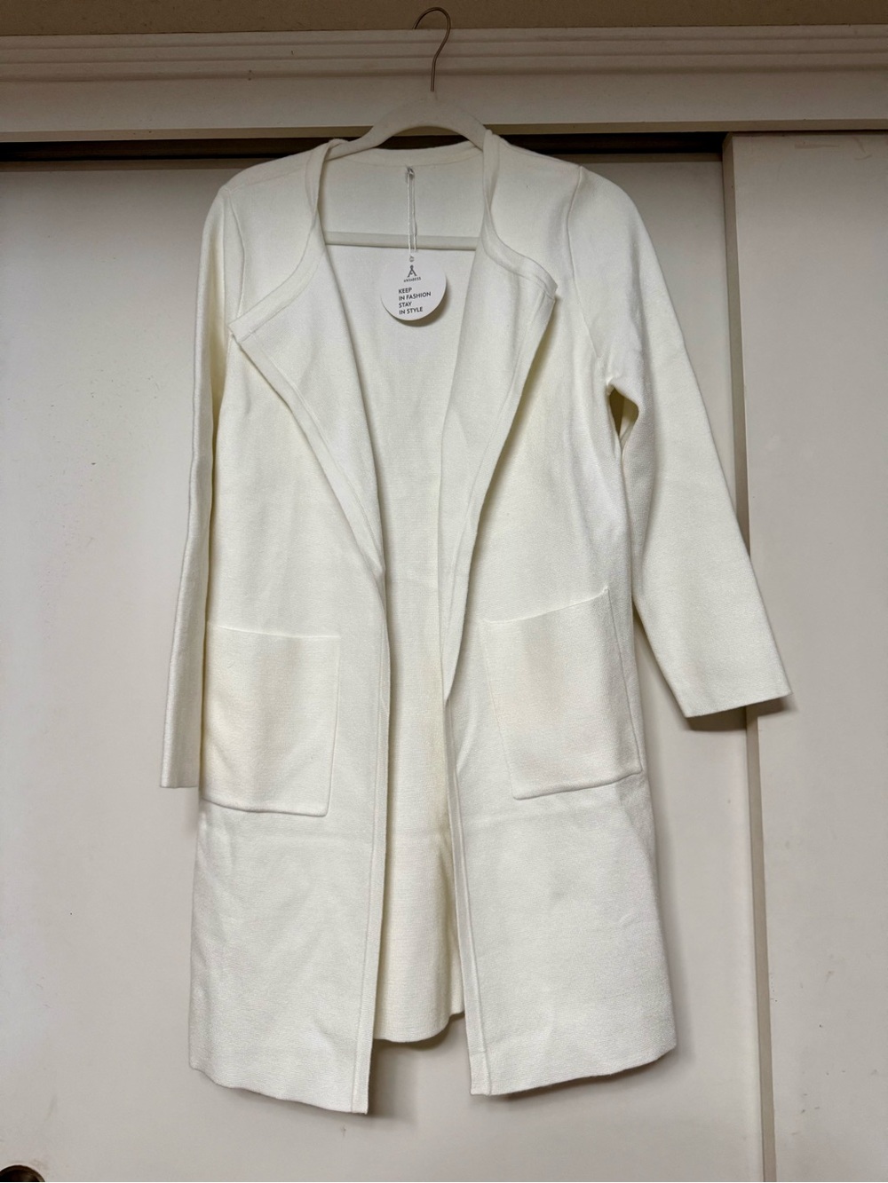 Lightweight Open-Front White Women's Coat